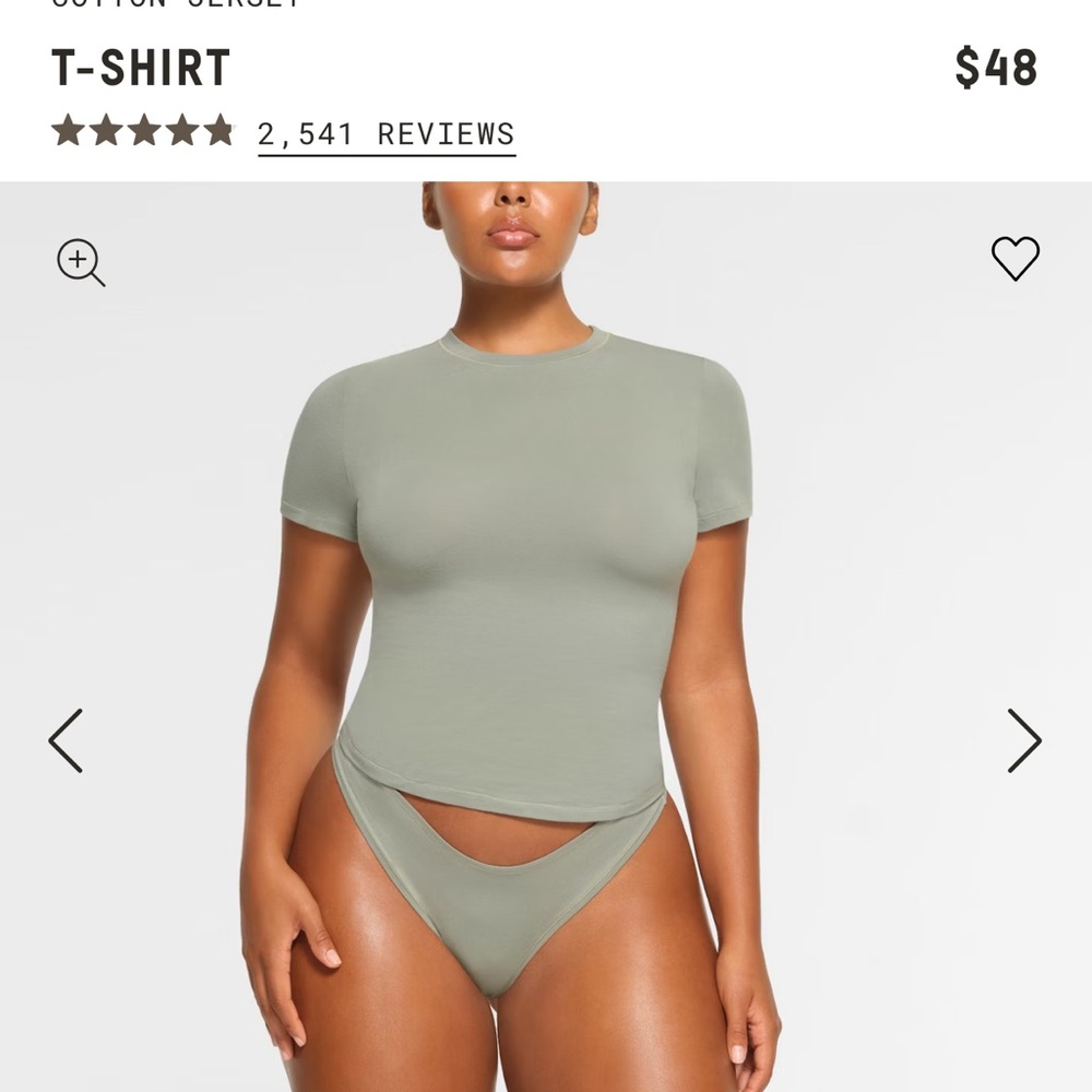 Skims cotton jersey short sleeve Mineral small